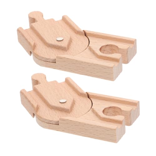 ORFOFE 2 Stück Holz Zugschienen Zubehör DIY Eisenbahn für Kompatibel mit Holzeisenbahn Fördert Feinmotorik Hand Auge koordination und Kreatives von ORFOFE
