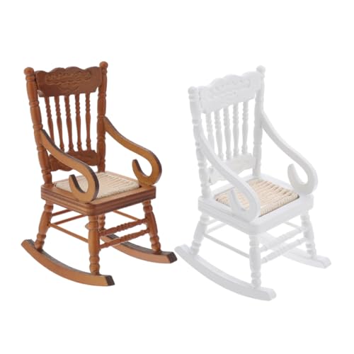 ORFOFE 2 Stück Maßstab Holz Möbel mit Baumwollseil Sitz Vintage Design Teiliges Dekoratives Modell Hauszubehör von ORFOFE
