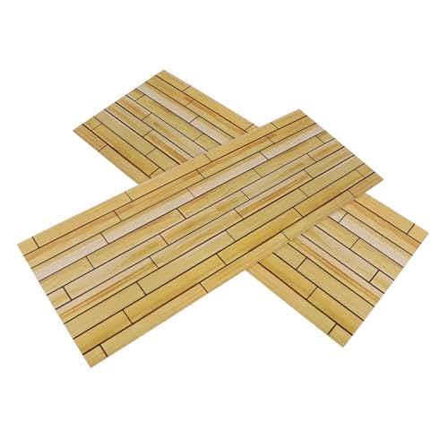 ORFOFE 2 Stück Mini Holzfußboden Robuste Realistische Holz-dielen für Puppenhaus DIY Projekte Einfach zu Installierende Miniatur Bodenbeläge für Kreative Wohnraumgestaltung und Langlebige von ORFOFE
