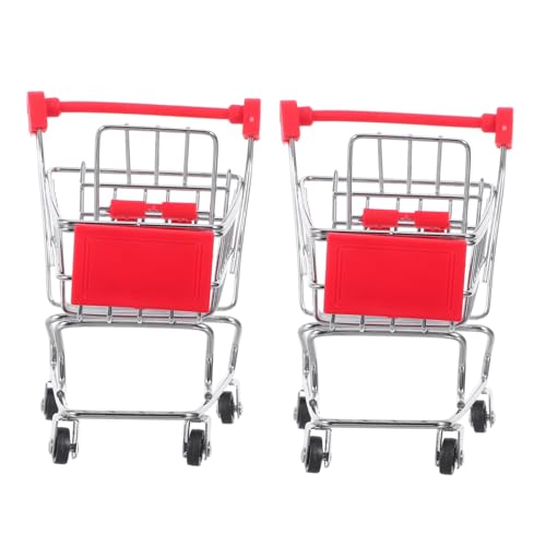 ORFOFE 2 Stück Miniatur Einkaufswagen Rote Mini Einkaufswagen Modell Kaufladen Simulation Dekorativer Aufbewahrungskorb für Büro Küche ORFOFE 2 Stück Miniatur Einkaufswagen Rote Mini Einkaufswagen Modell Kaufladen Simulation Dekorativer Aufbewahrungskorb für Büro Küche von ORFOFE