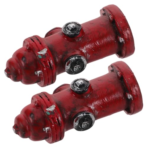 ORFOFE 2 Stück Miniatur Feuerhydrant Resin Modell für Puppenhaus Mikro Landschaft Dekoration Fotorequisit Kuchenornament Wohnaccessoire Kunstvoll Gestaltet von ORFOFE
