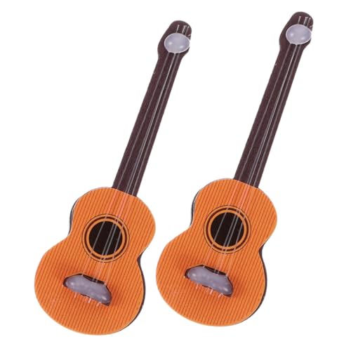 ORFOFE 2 Stück Miniatur Gitarre Modell Realistische Mini Musikinstrumente mit Glatter Oberfläche Dekorativ für Puppenhaus DIY Bastelprojekte Kompakt und Leicht Detailgetreu und Kreativ von ORFOFE