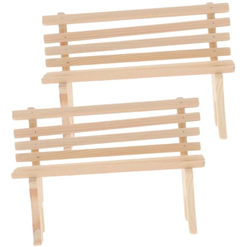 ORFOFE 2 Stück Miniatur Holzstuhl Teilig Puppenhaus Möbel Modell Glatte Oberfläche Handfreundlich für Micro Landschaftsdeko und Garten DIY Fördert Kreativität und Spielspaß von ORFOFE