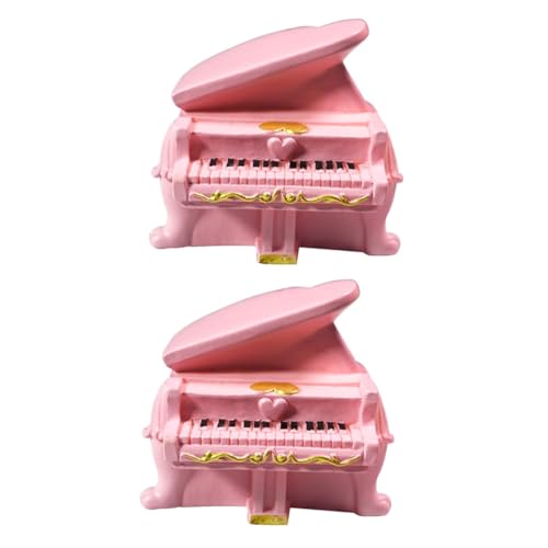 ORFOFE 2 Stück Miniatur Klavier Modell aus Resin Detailgetreues Musikinstrument DIY Foto Requisiten Puppenhaus Dekoration Lebensecht Robust und Farbecht für Bastler und Sammler von ORFOFE