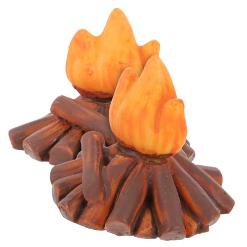 ORFOFE 2 Stück Miniatur Lagerfeuer Modell Resin Detailreiches Puppenhaus Zubehör Handgefertigtes Mini Campfire Ornament Kindgerechtes DIY Bastelset für Kreative Wohnraumdekoration von ORFOFE