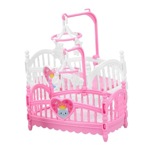 ORFOFE 2 Stück Miniatur Puppenhaus Möbel Kinderbett Miniatur Schlafzimmer Zubehör für Puppenhaus Dekoration Rosa Weiß Zufällige Farbe von ORFOFE