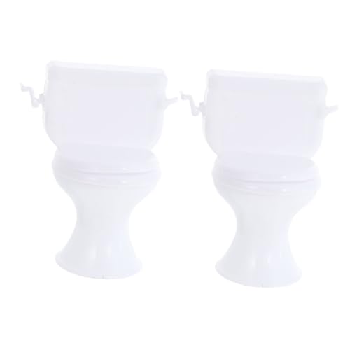 ORFOFE 2 Stück Miniatur Puppenhaus Toilette Realistische Weiße Mini Toilette als Puppenhaus Zubehör Detailgetreues Badezimmer Modell für Hausdekoration ORFOFE 2 Stück Miniatur Puppenhaus Toilette Realistische Weiße Mini Toilette als Puppenhaus Zubehör Detailgetreues Badezimmer Modell für Hausdekoration von ORFOFE