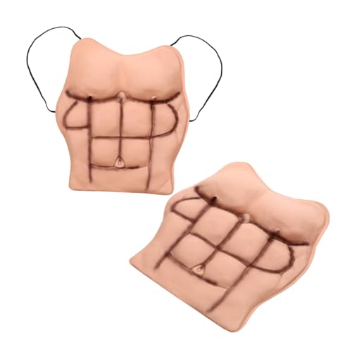 ORFOFE 2 Stück Muskel und Bauch Torso Realistische Leichte Atmungsaktive Verkleidung für Männer Wiederverwendbar für Halloween Cosplay Kostümparty von ORFOFE