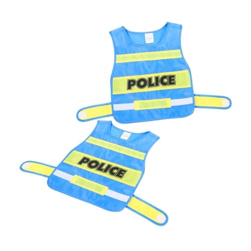 ORFOFE 2 Stück Polizei Cosplay Weste Bequem Komfortabel für Rollenspiel Verkleidung Kleinkinder Mädchen Jungen Kostüm Zubehör für Fasching Karneval von ORFOFE