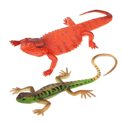 ORFOFE 2 Stück Realistische Eidechsen Figuren TPR Material Langlebige Simulation für Deko Sammlerstücke Halloween Requisiten und Spaß Vielseitige Fake Lizard Modelle für Erwachsene von ORFOFE