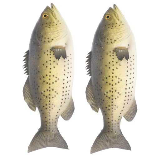 ORFOFE 2 Stück Realistische Fischmodelle aus PU Lebensechte Simulation Tierischer Figuren Dekorative Fischornamente für Heim und Klassenzimmer Edukatives Tiermodell Naturgetreue Deko von ORFOFE