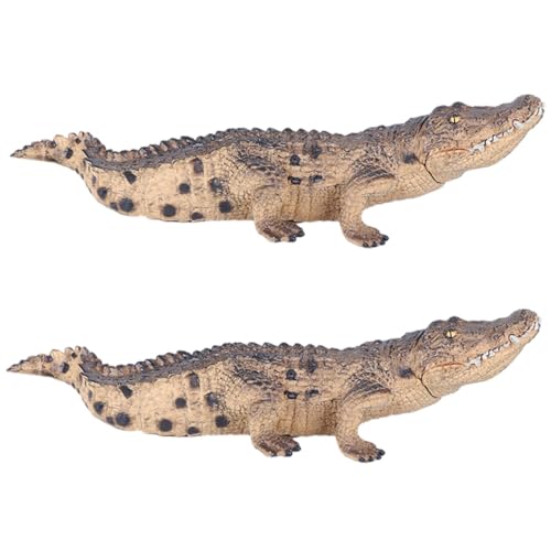 ORFOFE 2 Stück Realistisches Teiliges Krokodilspielzeug aus Kunststoff mit Beweglichem Lebensechliches Tiermodell als Dekofigur Langlebig und Detailgetreu Geeignet für Spiel und Sammler von ORFOFE