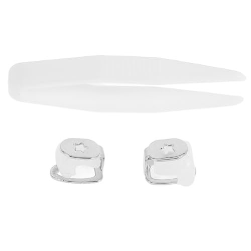 ORFOFE 2 Stück Silberne Zahnkappe Hip hop Inspiriert Einzeln Hohl Zähne Schmuck Party Halloween Cosplay Zubehör von ORFOFE