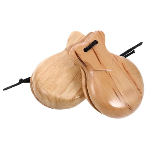 ORFOFE 2 Stück Spanische Holz Kastagnetten Design Handheld Finger Clappers Musikinstrument für Früherziehung Sichere ORFOFE 2 Stück Spanische Holz Kastagnetten Design Handheld Finger Clappers Musikinstrument für Früherziehung Sichere von ORFOFE