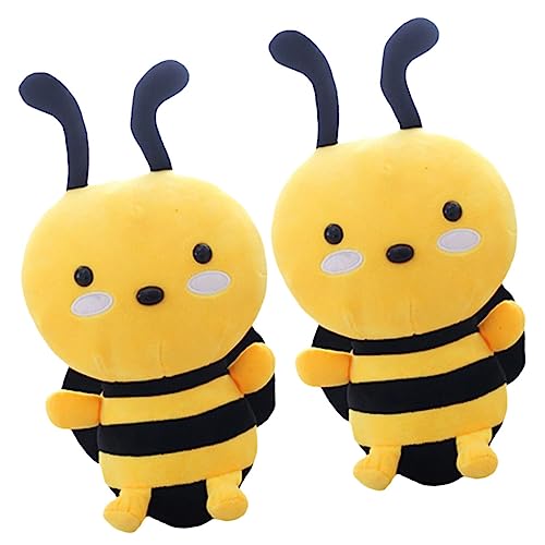 ORFOFE 2 Stück Süßes Teiliges Biene Plüschtier Weiches Kuscheltier und Kissen Anschmiegsames Stofftier Bienen als und Dekoration für Erwachsene von ORFOFE