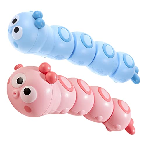 ORFOFE 2 Stück Teiliges Aufziehspielzeug Raupe aus Abs Kreatives Spieltier Lustiges Tiermotiv Fördert Krabbeln und Motorik für Jungen und Mädchen Farbiges Blau von ORFOFE