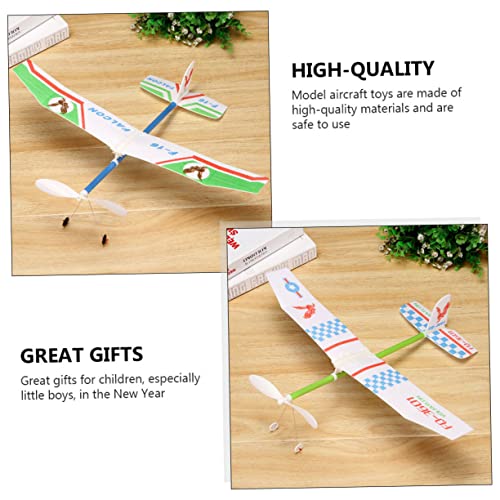 ORFOFE 2 Stück Teiliges Gummiband Flugzeug Modell aus Robustem Pädagogisches Kinderflugzeug mit Einzigartigem Muster Fördert Lernen und Eltern Junge Mädchen aktivität von ORFOFE