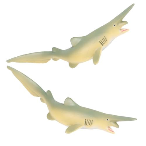 ORFOFE 2 Stück Teiliges Haifigur Modell aus Hochwertigem PVC Realistische Kleine Haifigur Dekofigur mit Glatten Kanten Sichere Simulation für Dekorative Meerestiere für Garten und Balkon von ORFOFE