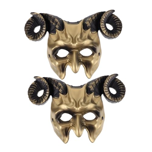 ORFOFE 2 Stück Teiliges Hörner halloween masken Halbes Gesicht Tiermaske für Kostümparty Festival Karneval Cosplay mit Mysteriösem Ochsenhorn design für Damen und Herren ORFOFE 2 Stück Teiliges Hörner halloween masken Halbes Gesicht Tiermaske für Kostümparty Festival Karneval Cosplay mit Mysteriösem Ochsenhorn design für Damen und Herren von ORFOFE