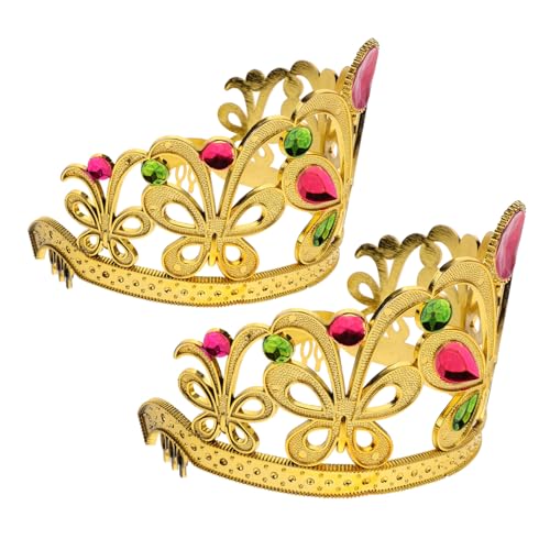 ORFOFE 2 Stück Teiliges Kronen Stirnband mit Strasssteinen Leichtes Bequemes Kopfschmuck für Prinzessin Kostüm Geburtstag Party Karneval Cosplay Festliche Anlässe von ORFOFE