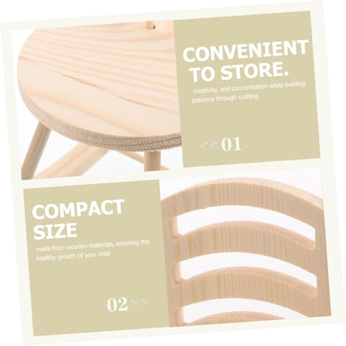 ORFOFE 2 Stück Teiliges Mini Schaukelstuhl und Kleiner Holzstuhl DIY Kindersicheres Holzmaterial Kreative Bastelarbeit für Puppenhaus Dekoration Feinmotorik und Fantasie von ORFOFE
