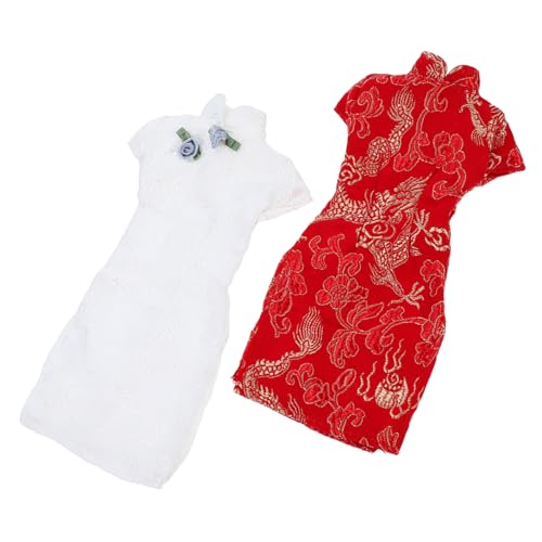 ORFOFE 2 Stück Teiliges Puppen flaggenkleid Klassische Cheongsam Kostüme Leicht an Auszuziehen Passend für Mädchenpuppen Fördert Kreativität und Fantasievolles Rollenspiel von ORFOFE