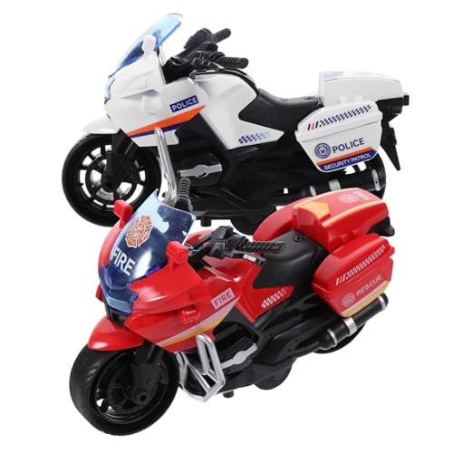 ORFOFE 2 Stück Teiliges Rückziehmotorrad aus Robustem Kunststoff Kleines Polizei Motorrad Modell für Sicher Poliert Fördert Spielspaß und Kognitive Entwicklung zu Hause und Unterwegs von ORFOFE