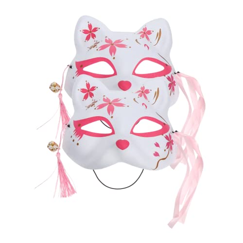 ORFOFE 2 Stück Teiliges Sakura Fuchs Cosplay Maske Halbgesicht Kreatives Design Modische Halloween und Party Masquerade Requisite für Damen und Herren ORFOFE 2 Stück Teiliges Sakura Fuchs Cosplay Maske Halbgesicht Kreatives Design Modische Halloween und Party Masquerade Requisite für Damen und Herren von ORFOFE