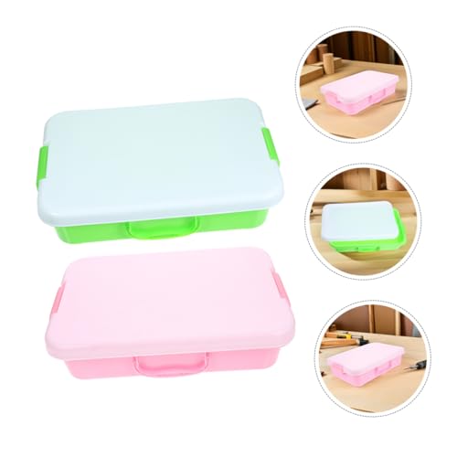 ORFOFE 2 Stück Teiliges Tragbares Sandspiel mit Deckel Leichter Sandkasten für Kleinkinder Stapelbare Spielschalen für Outdoor Spiele für Reisen Familienaktivitäten und Sandspielzeug von ORFOFE