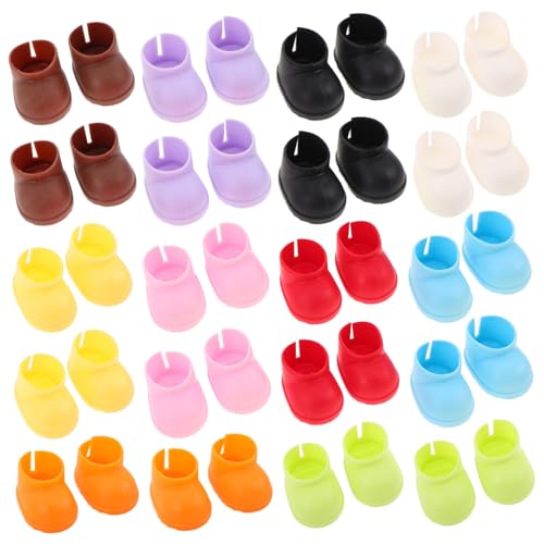 ORFOFE 20 Paare Mini Schuhe für Puppen Weiche Kunststoff Mini Stiefel Puppenstiefel Zubehör für Kostüm Leicht Anzuziehen Kompakt und Vielseitig für Kreative Spielideen von ORFOFE