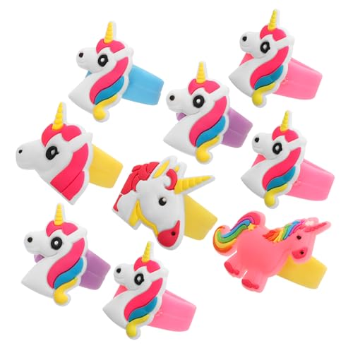 ORFOFE 20 Stck Teiliges Einhorn Kinderringe aus Weichem Silikon Leichte Verstellbare Finger Ringe für Mädchen Dekorativ und Bequem als Geschenk für Geburtstage Partys und von ORFOFE