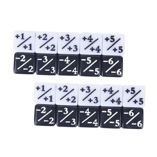 ORFOFE 20 Stück Plus- und Minuswürfel für kinderspielzeug Educational Toys spielewürfel kinderknallzeug Loyalitätswürfel Tischspielwürfel Acryl Black von ORFOFE