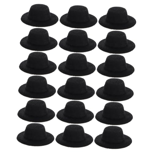 ORFOFE 20 Stück Teiliges Mini Formelle Puppenhüte Schwarz Leichtes Stoffmaterial für DIY Bastelprojekte Puppenkostüm Zubehör Kompakte Langlebig und Formstabil von ORFOFE
