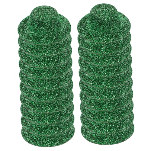 ORFOFE 20 Stück Teiliges Miniatur Jazz Hüte in Dunkelgrün Winzige Puppenhüte zum Basteln Dekorative Mini Hüte für Puppenhaus Accessoires DIY Party Cosplay Schmuck von ORFOFE