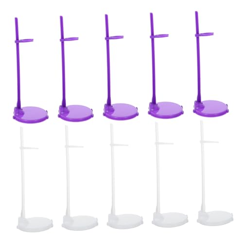 ORFOFE 20 Stück Teiliges Puppenhalter aus Langlebigem Kunststoff Stabile Ständer in Transparent und Violett Halterung zum Sicheren Aufstellen und Präsentieren von Puppen und Figuren von ORFOFE