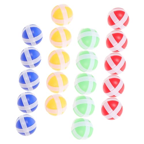 ORFOFE 20 Stück Teiliges Sticky Balls für Leichte Klettbälle in Rot Gelb Blau Grün Wurfspiel für Drinnen und Draußen Hand Auge Koordination und Feinmotorik Tragbar für von ORFOFE