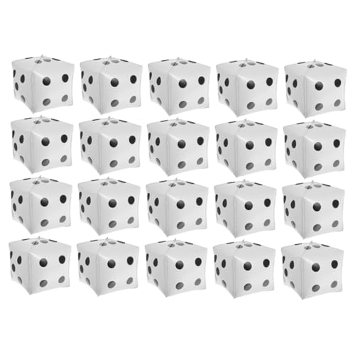 ORFOFE 20 Stück Würfel Folienballons Weiß Aluminiumwürfel Party Dekoration Glänzend Würfel Luftballons Wiederverwendbar Leicht für Herren Geburtstag Festival Party von ORFOFE