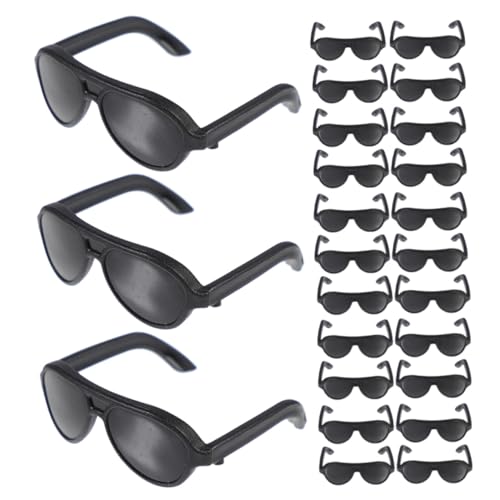 ORFOFE 200 Mini Puppen Sonnenbrillen Schwarz Kleine Kunststoffbrillen für Puppenhaus Basteln DIY Kostüm Zubehör für Rollenspiel und Puppen Umstyling von ORFOFE