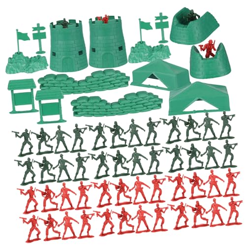ORFOFE 200 Stück Mini Soldaten Spielfiguren Kunststoff Militärmodell in Rot und Grün Kinderspielzeug für Fantasievolles und Partyzubehör Robustes Material für Kreative Schlachtfelder von ORFOFE