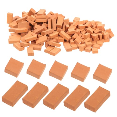 ORFOFE 200 Stück Teiliges Miniatur Ziegelsteine Handgefertigte Simulation Micro Landschaftsdekor für Modellbau Puppenhaus Gartenmauer Kompakt Leicht für DIY Bastelprojekte von ORFOFE