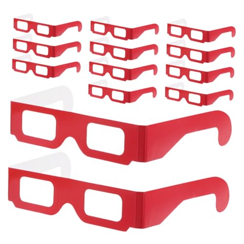 ORFOFE 3D Regenbogen Beugungsbrille für Festivals Partys 20 Stück Lichtbrille Neon 3D- Rave Sonnenbrille Rot ORFOFE 3D Regenbogen Beugungsbrille für Festivals Partys 20 Stück Lichtbrille Neon 3D- Rave Sonnenbrille Rot von ORFOFE