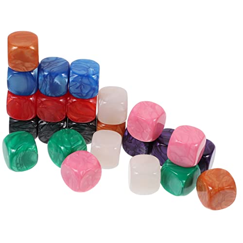 ORFOFE 24 Stück Teiliges Acryl Würfelset Blanko mit Runden Ecken Farbige Mehrseitige Spielwürfel Leicht Sicher Kratzfest für DIY Spiele Bildung Familienspaß von ORFOFE