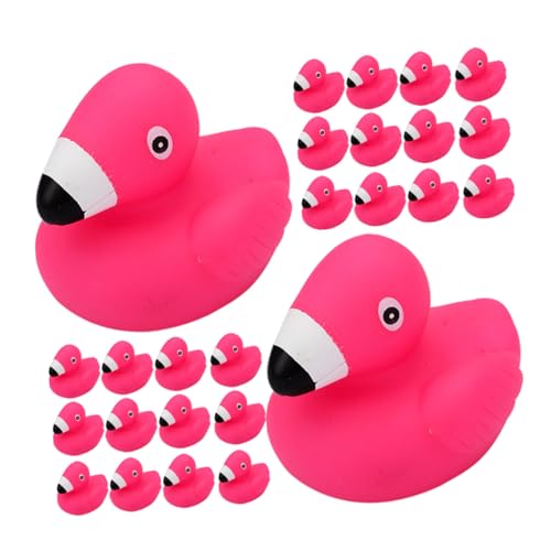 ORFOFE 24 Stück Teiliges Flamingo Badespielzeug aus Sicherem Vinyl mit Quietscher Bunte Badetiere für Kleinkinder Wasserdichtes Wasserspielzeug für Badewanne Pool und Partydeko von ORFOFE