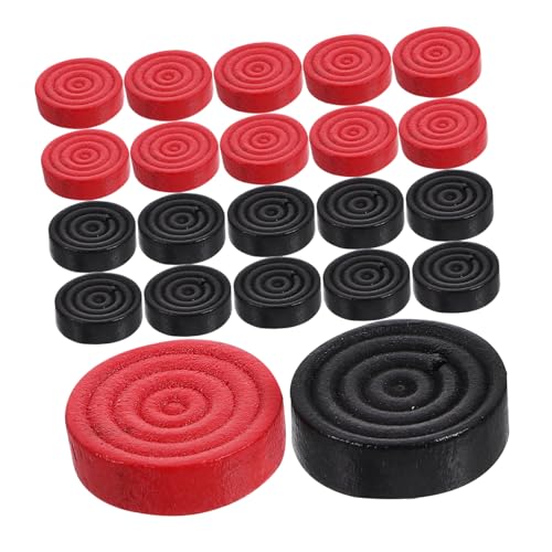 ORFOFE 24 Stück Teiliges Holz Schachspiel Ersatzstücke Runde Spielsteine Polierte Checker Spielchips Leicht und Kompakt Geeignet für Brettspiel Ersatz und Lernzwecke von ORFOFE