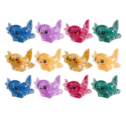 ORFOFE 24 Stück Teiliges Mini Axolotl Figuren Set aus Resin Niedliche Miniatur Axolotl Deko für Garten Terrarium Puppenhaus DIY Basteln Kompakt und Sammelbar Lebensechte Details von ORFOFE