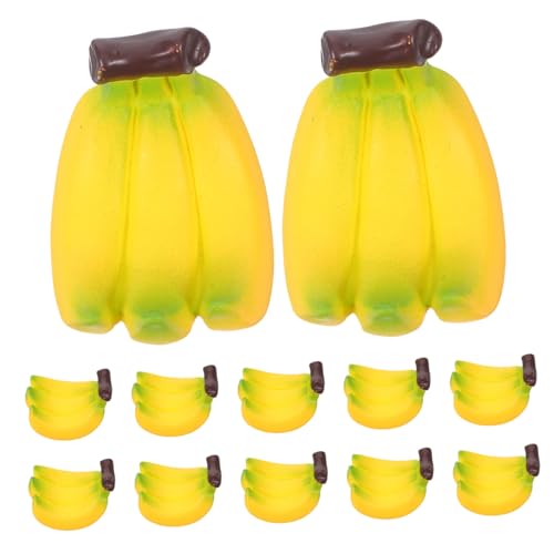 ORFOFE 24 Stück Teiliges Mini Bananen Realistisch und Miniatur Früchte aus Resin für Puppenhaus Dekoration DIY Basteln Langlebig und Leicht zu Reinigen für Mini Haus Küche und Kreative von ORFOFE