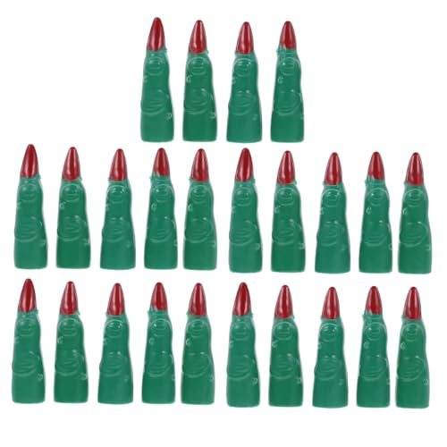 ORFOFE 24 Stück Teiliges Realistische Fake-fingerhüllen Dunkelgrün Langlebige Kunststoff-nagelüberzüge Gruselige Hexen Finger für Halloween Party Dekoration und Kostümzubehör von ORFOFE