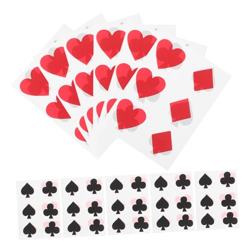 ORFOFE 24 Stück Teiliges Selbstklebende Pokerkarten Becheraufkleber im Retro Stil Dekorative Kartendekoration für Partybecher Vielseitige Spielkarten Sticker für Geburtstage Hochzeiten von ORFOFE