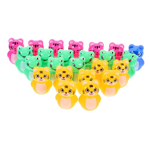 ORFOFE 24 Stück Teiliges Stehauf aus Bunte Tierfiguren als Montessori Lernspielzeug für Fördert Kreativität Reaktion und Vorstellungskraft als und Desktop Deko von ORFOFE