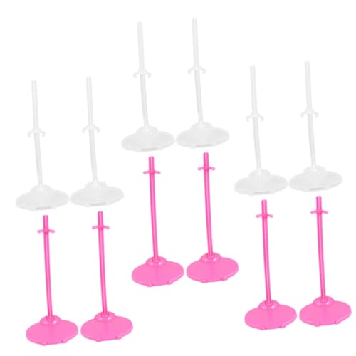 ORFOFE 24 Stück Teiliges Transparent und Rosa Stabile Action-Figur Display Halter Doll Support Halterung für Puppenhaus Figuren und Modelle für Kinderzimmer und Sammler von ORFOFE